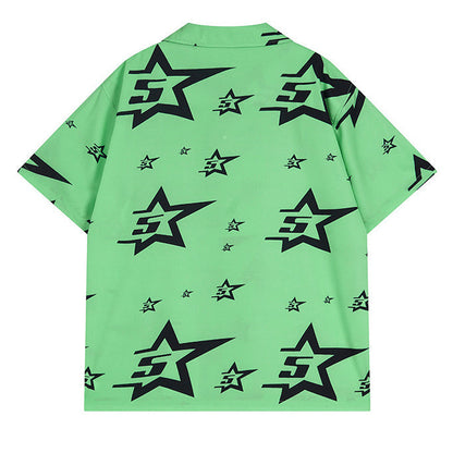 Sp5der Star Pattern Short-sleeved Shirt