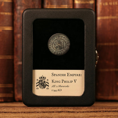 Spain, King Philip V, AE 2 Maravedis - 1744 CE - Spanish Empire