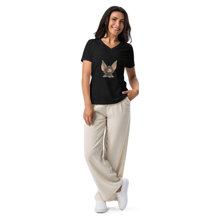 Spooky Cute Bat V-neck Tee - Whippie's