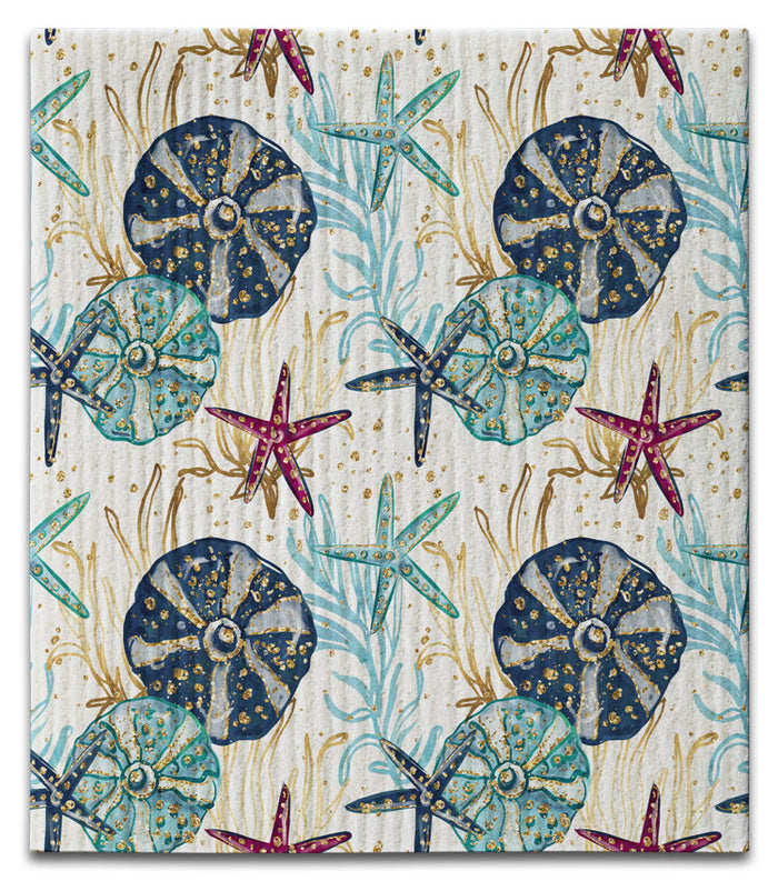 Starfish & Urchins Swedish Dishcloth - CJ Bella Co.