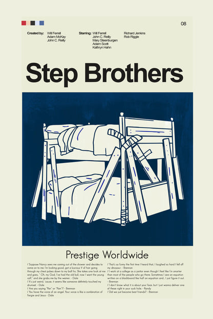 Step Brothers Inspired Mid-Century Modern Print | 12"x18" or 18"x24" Print only