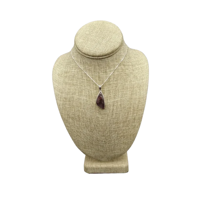 This is the front view 0f Cacoxenite Amethyst Pendat and sterling chain
