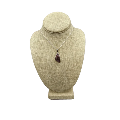 This is the front view 0f Cacoxenite Amethyst Pendat and sterling chain