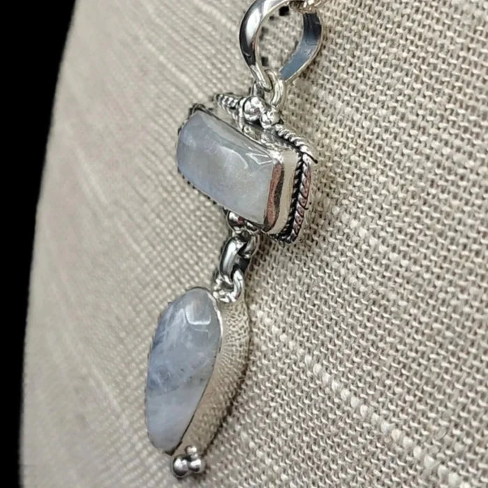 This is the side view of the Moonstone pendants