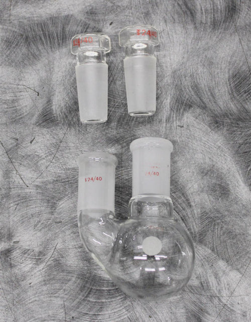StonyLab 2-Neck 100mL Round Bottom Flask 24/40 Joint and 2 Glass Stoppers 24/40