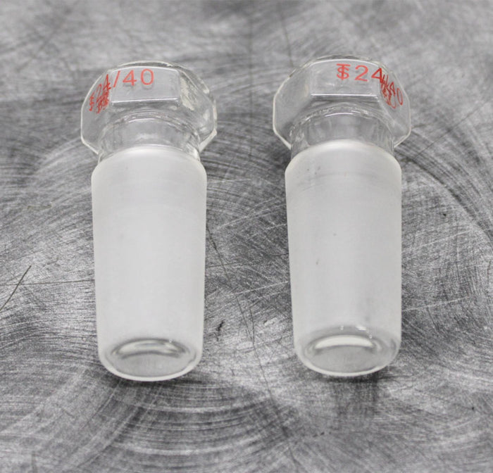 StonyLab 2-Neck 100mL Round Bottom Flask 24/40 Joint and 2 Glass Stoppers 24/40