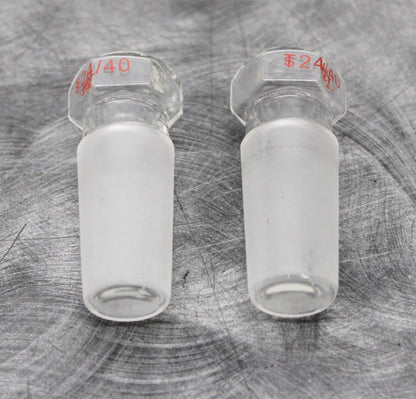 StonyLab 2-Neck 100mL Round Bottom Flask 24/40 Joint and 2 Glass Stoppers 24/40