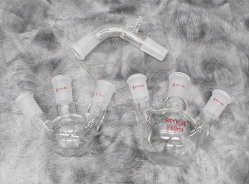 StonyLab Bent Vacuum Take-Off Adapter - 3-Neck Round & Flat Bottom Flasks 24/40