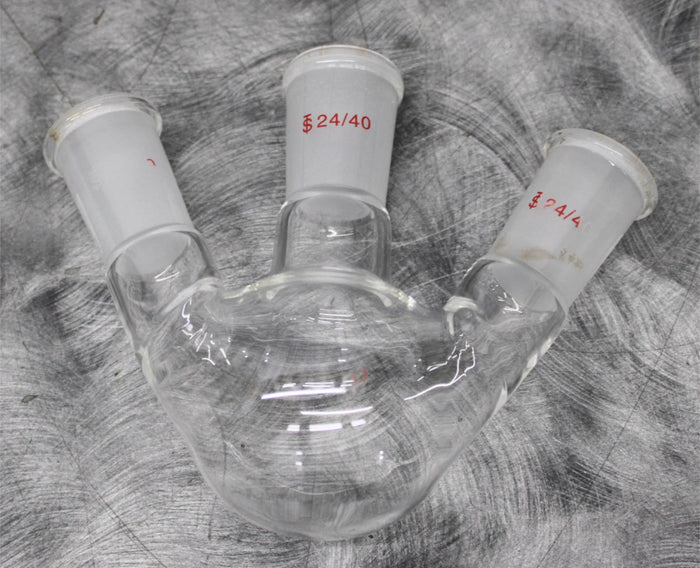 StonyLab Bent Vacuum Take-Off Adapter - 3-Neck Round & Flat Bottom Flasks 24/40