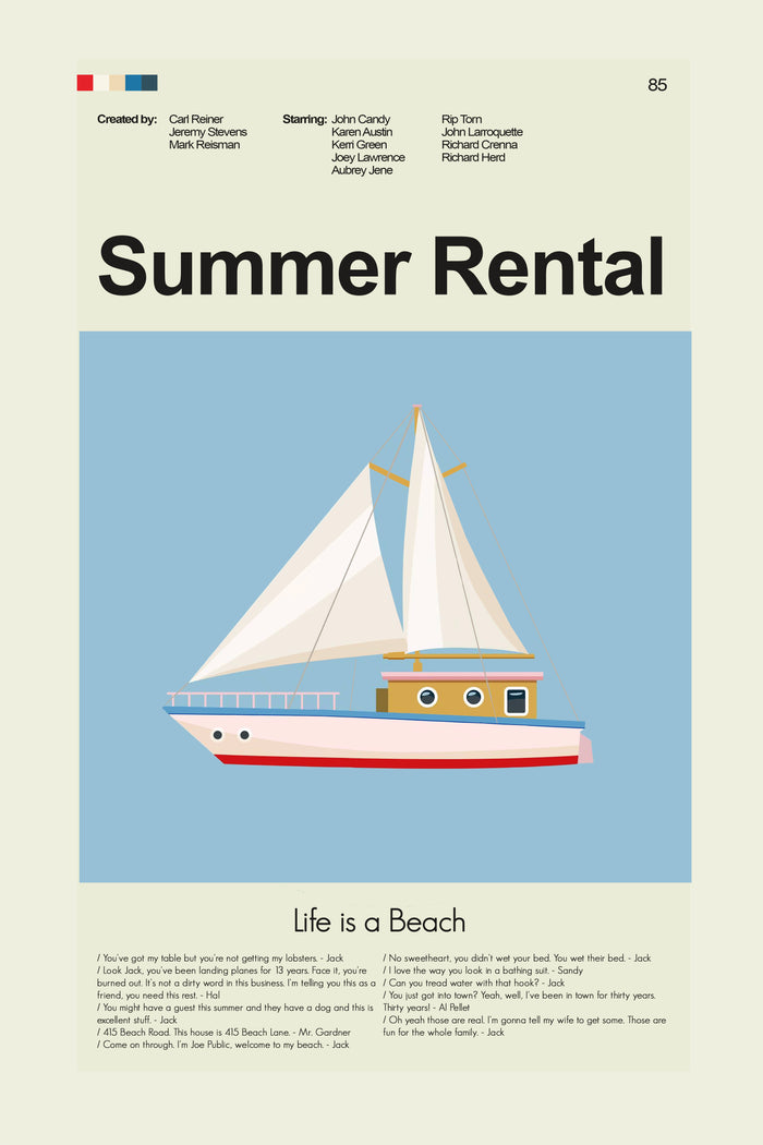 Summer Rental Inspired Mid-Century Modern Print | 12"x18" or 18"x24" Print only