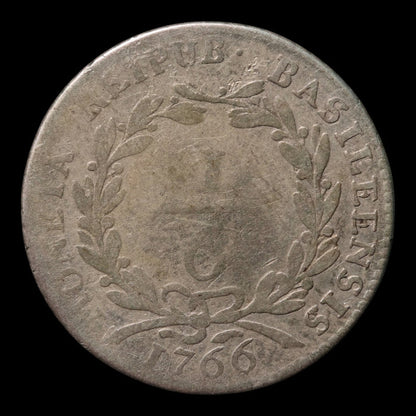 Swiss Cantons, City of Basel, AR ⅙ Thaler - 1766 CE - Switzerland