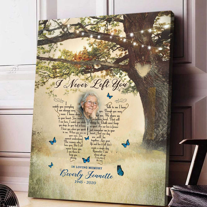 Sympathy Gifts For Loss Of Grandma, I Never Left You In Loving Memory Canvas, Mother Memorial Gifts