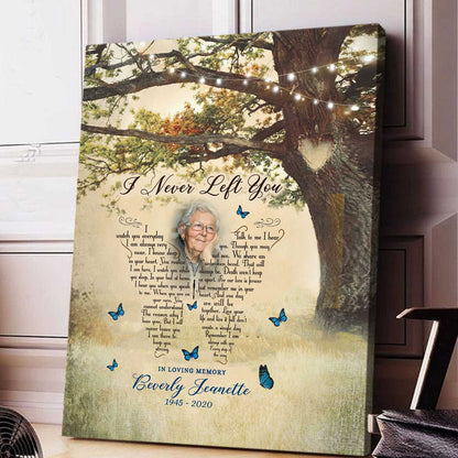 Sympathy Gifts For Loss Of Grandma, I Never Left You In Loving Memory Canvas, Mother Memorial Gifts