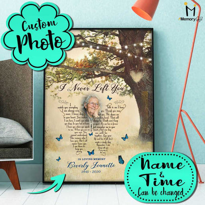 Sympathy Gifts For Loss Of Grandma, I Never Left You In Loving Memory Canvas, Mother Memorial Gifts