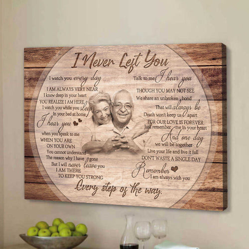 Sympathy Gifts For Loss Of Father, I Never Left You Personalized Memorial Canvas, Father Memorial Gifts