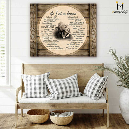 Sympathy Gifts For Loss Of Wife, As I Sit In Heaven Memorial Canvas, In Memory of Mom Gifts