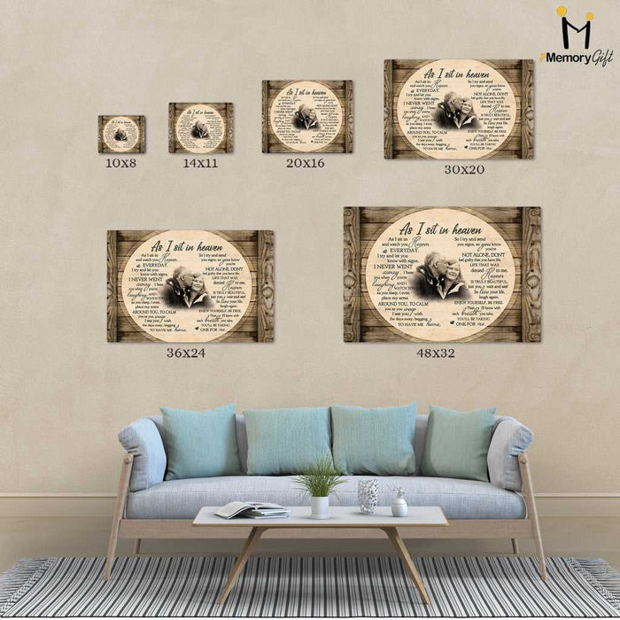 Sympathy Gifts For Loss Of Wife, As I Sit In Heaven Memorial Canvas, In Memory of Mom Gifts