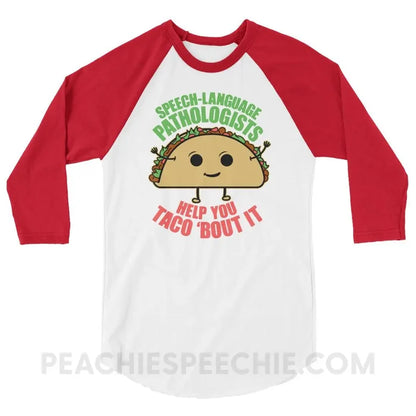 Taco ’Bout It Baseball Tee - White/Red / XS - T-Shirts & Tops peachiespeechie.com