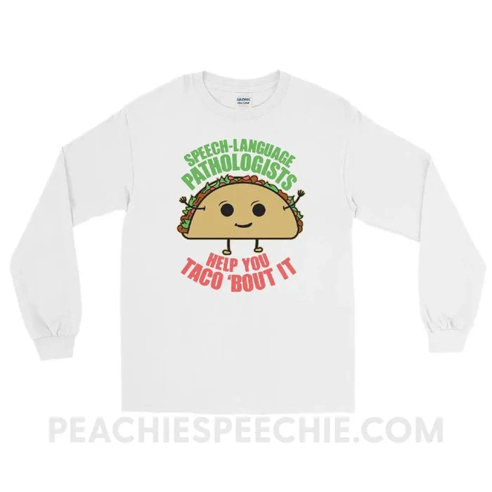 Taco ’Bout It Long Sleeve Tee - White / S - T-Shirts & Tops peachiespeechie.com