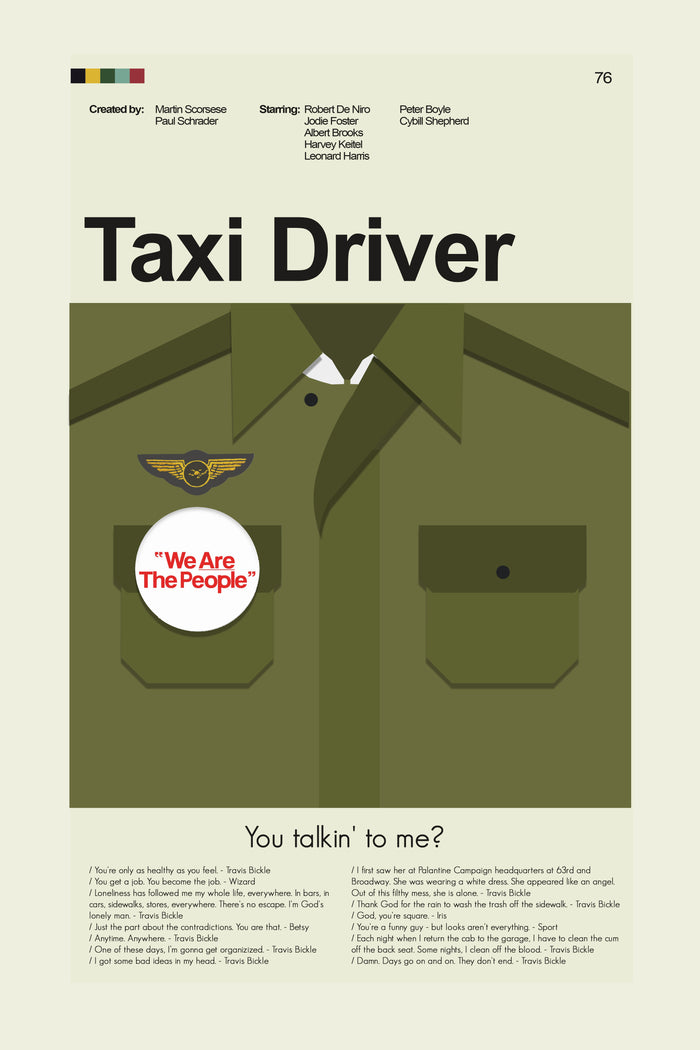 Taxi Driver Inspired Mid-Century Modern Print | 12"x18" or 18"x24" Print only