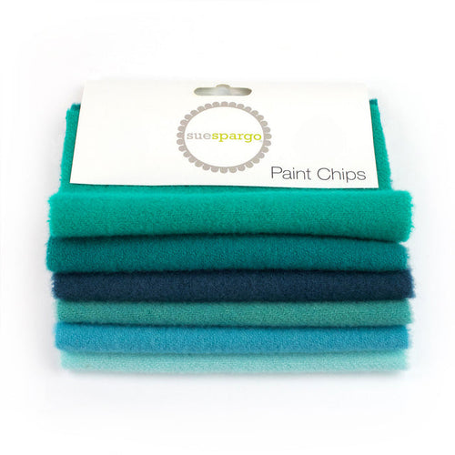 Teal Paint Chips Wool Bundle by Sue Spargo