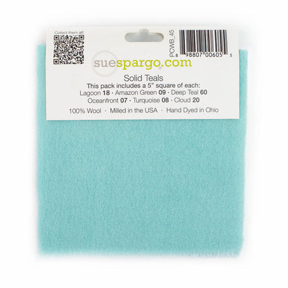 Teal Paint Chips Wool Bundle by Sue Spargo