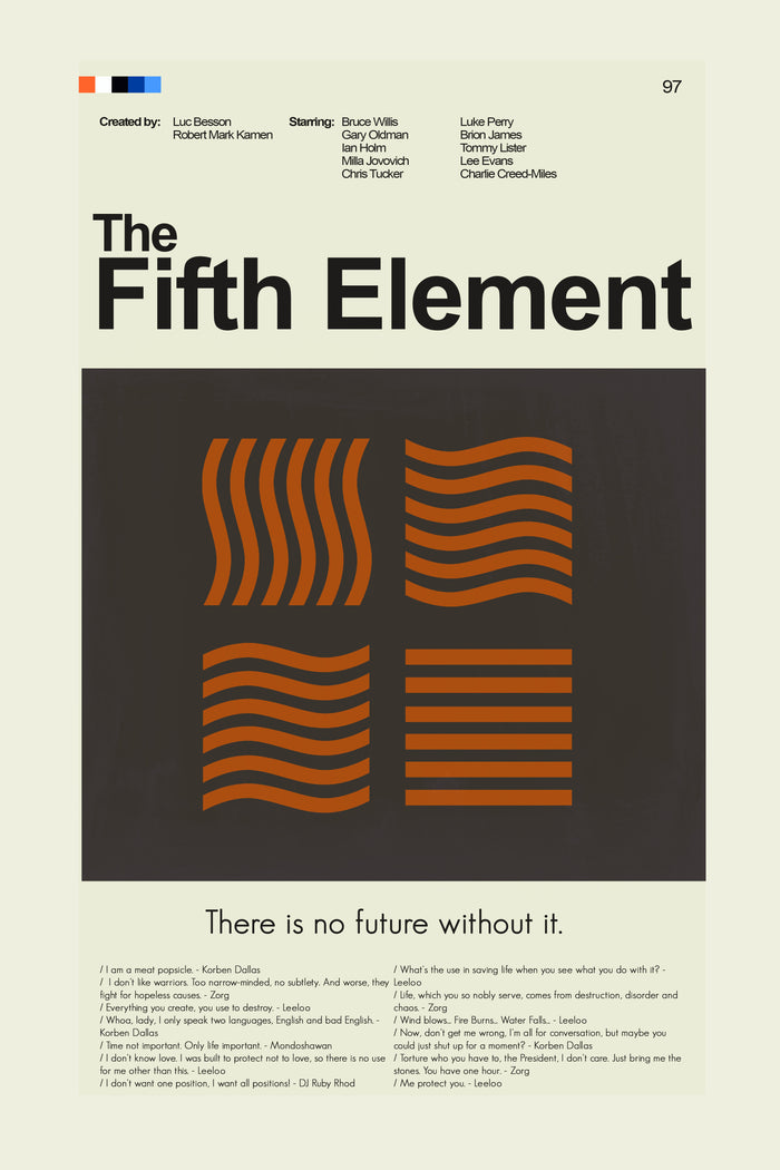 The Fifth Element Inspired Mid-Century Modern Print | 12"x18" or 18"x24" Print only