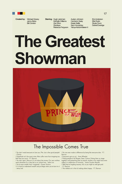 The Greatest Showman Inspired Mid-Century Modern Print | 12"x18" or 18"x24" Print only