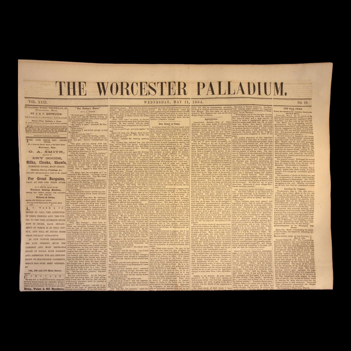 The Worcester Palladium Newspaper, Civil War Issue