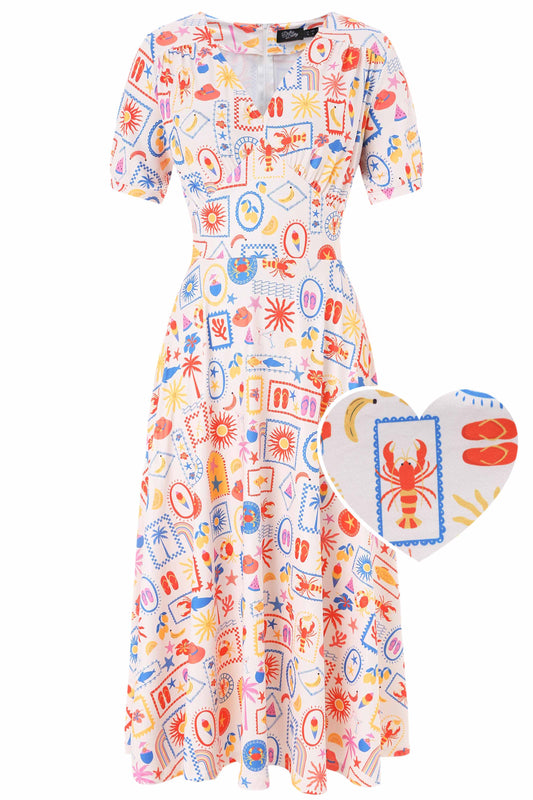 Julia Holiday Midi Dress In White