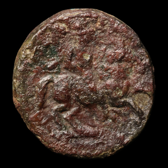 Thessaly, City States of Pelinna, AE Unit, Mantho & Horseman - 300 to 200 BCE - Ancient Greece