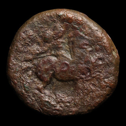 Thessaly, City States of Pelinna, AE Unit, Mantho & Horseman - 300 to 200 BCE - Ancient Greece