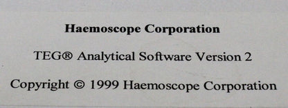 Thromeblastograph 3000 Coagulation TEG Analytical Software Ver. 1.28 - 2 - 2.20