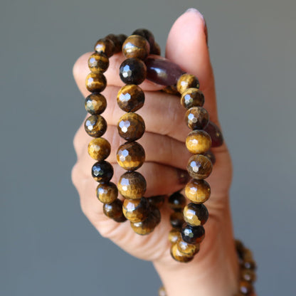 faceted golden tigers eye bracelets