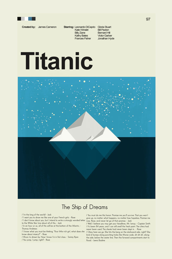Titanic Mid-Century Modern Print | 12"x18" or 18"x24" Print only