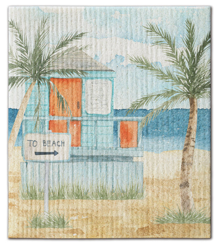 To Beach Swedish Dishcloth
