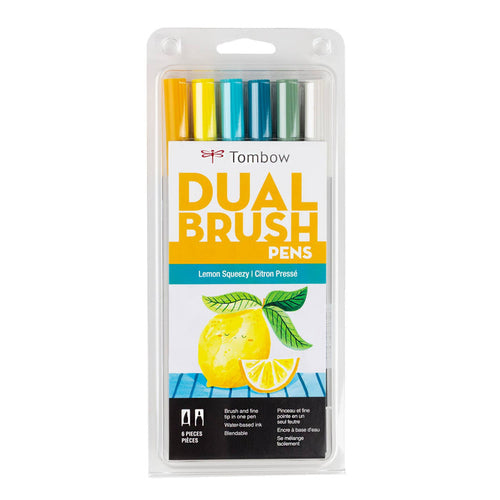 Tombow - Dual Brush Pen Art Markers -  Lemon Squeezy - 6 Pack