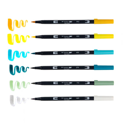 Tombow - Dual Brush Pen Art Markers -  Lemon Squeezy - 6 Pack