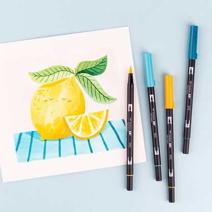 Tombow - Dual Brush Pen Art Markers -  Lemon Squeezy - 6 Pack