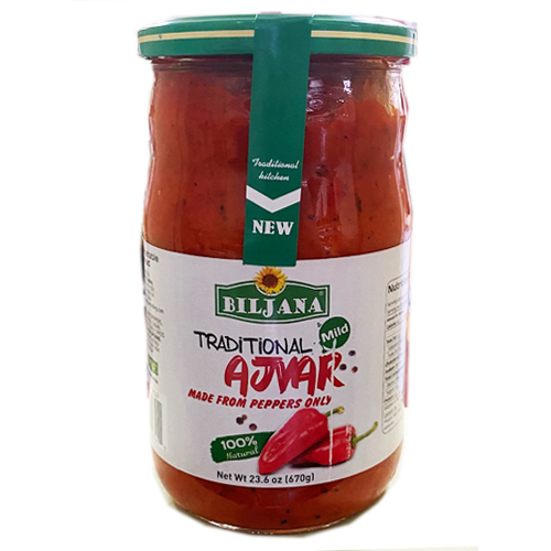 Traditional Ajvar MILD With Peppers Only / Blagi Od Paprika 670g (Biljana)