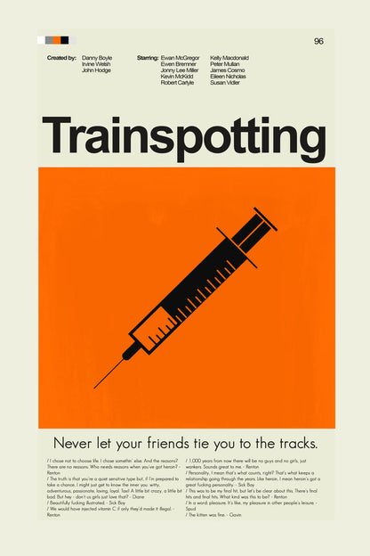 Trainspotting Mid-Century Modern Print | 12"x18" or 18"x24" Print only