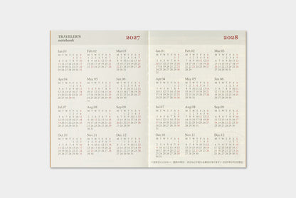 TRAVELER'S Company 2027 Monthly Refill (Passport Size)