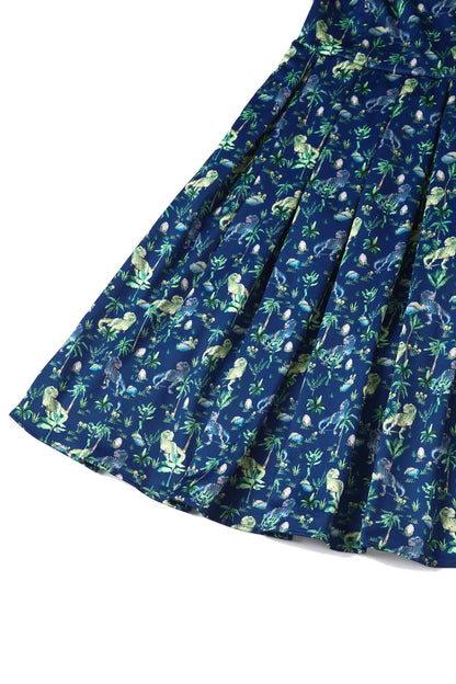 Amanda Navy Blue T-Rex Dress