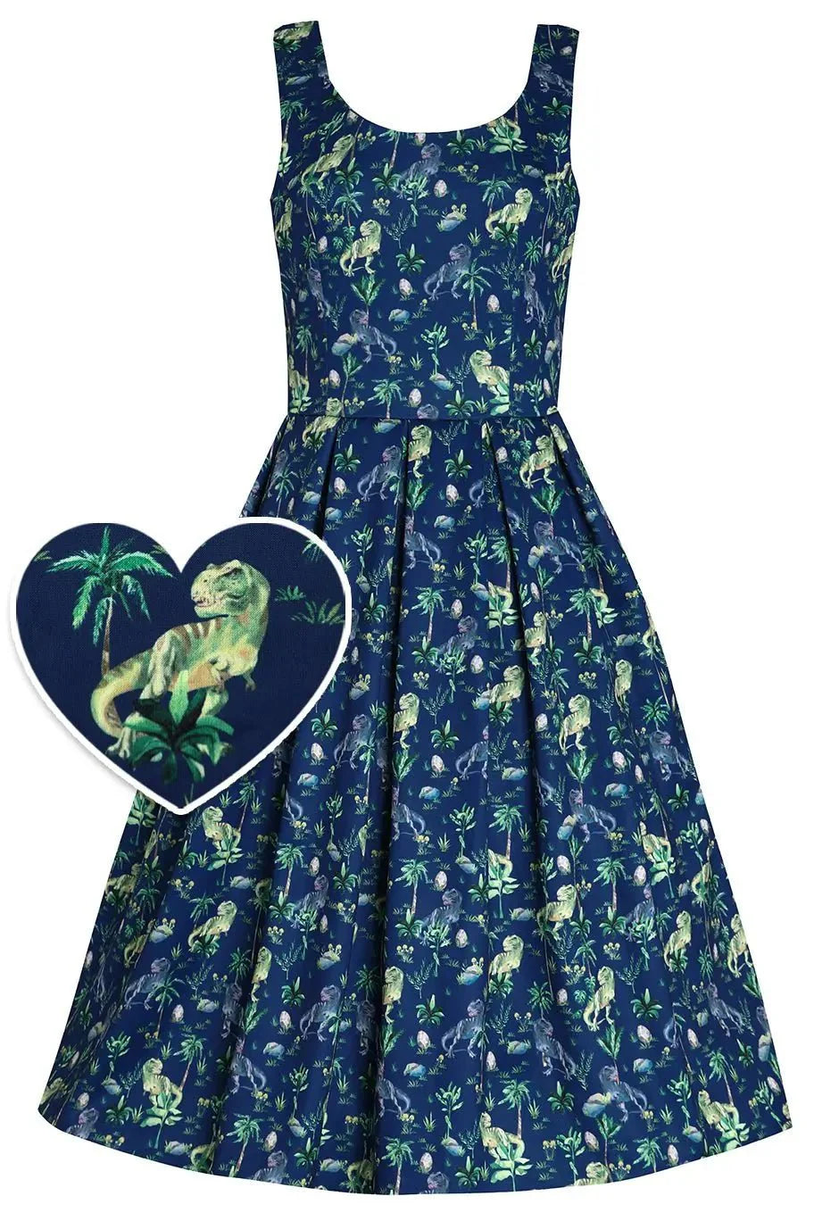Amanda Navy Blue T-Rex Dress