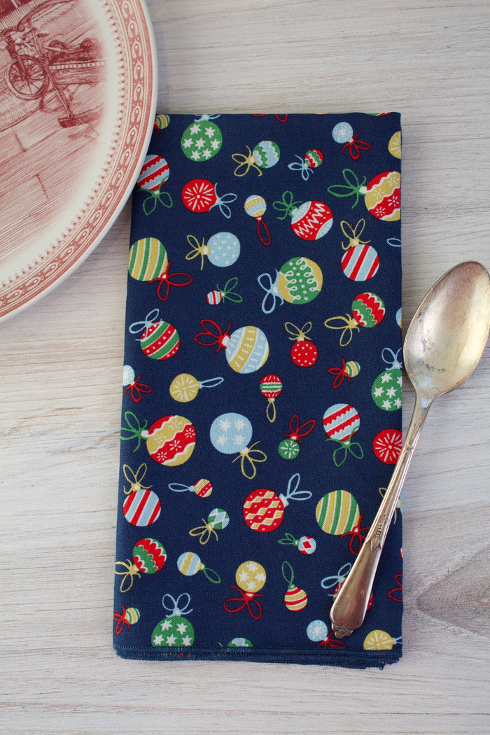 Tumbling Baubles Christmas Napkins (Liberty of London Fabric)