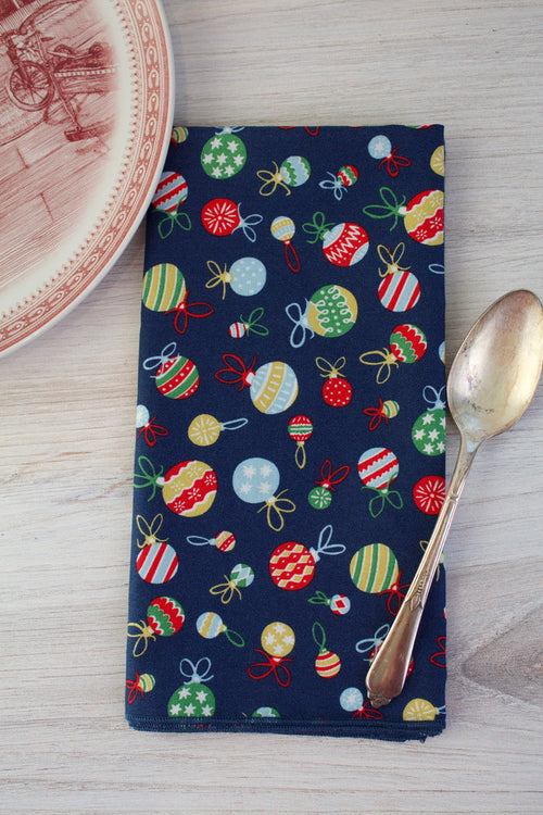 Tumbling Baubles Christmas Napkins (Liberty of London Fabric)