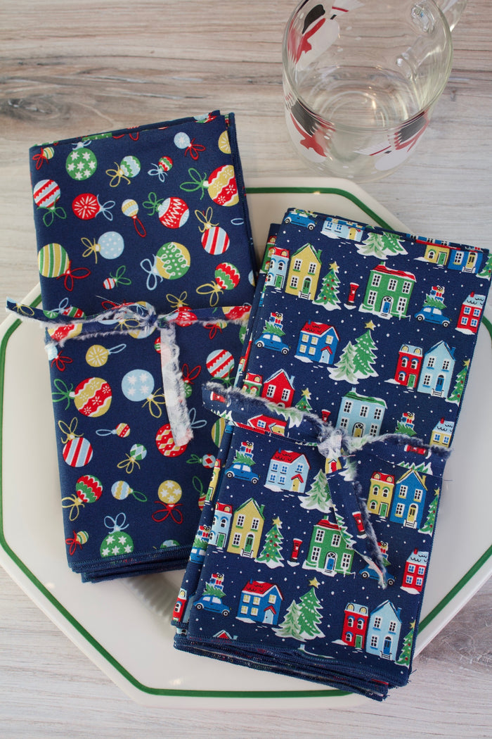 Tumbling Baubles Christmas Napkins (Liberty of London Fabric)
