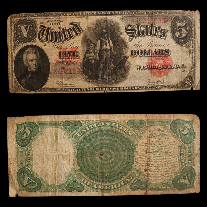 United States, Five Dollar "Woodchopper" Note - 1907 - United States of America