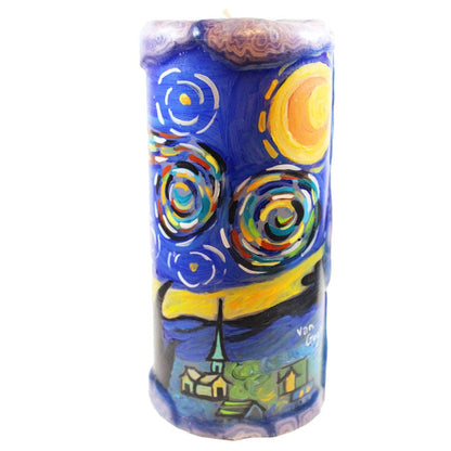 Van Glow Starry Night Pillar Candle - 8 inches - Candlestock.com