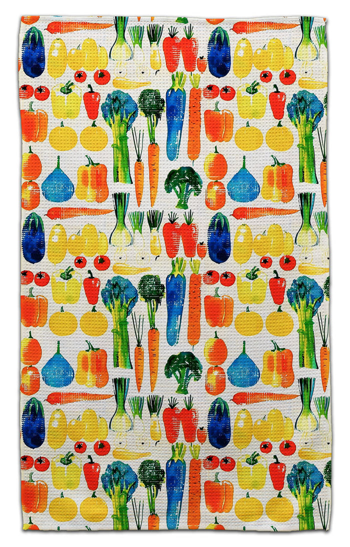 Veggie Parade Waffle Weave Towel - CJ Bella Co.